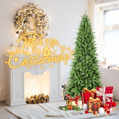 YOOCOZZ Slim Christmas Tree, Tips, PE+PVC Branches, Stable Metal Stand