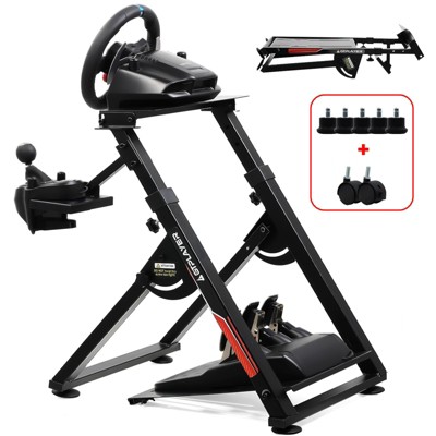 LUCKRACER Black Racing Simulator Wheel Stand for Logitech & Thrustmaster, Pedals NOT Included
