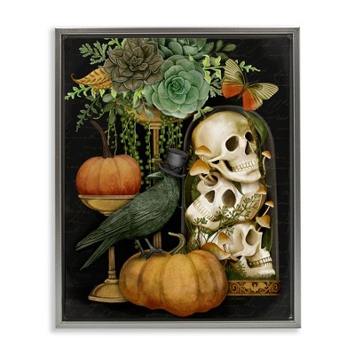 Stupell Industries Dark Academia Motif Floating Frame Canvas Art