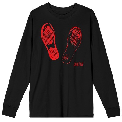 Dexter Bloody Footsteps Adult Black Long Sleeve Tee
