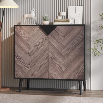 31.5 Inch Storage Cabinet with Shelf & Doors, Modern Sideboard Buffet Cabinet with Storage