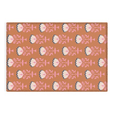 Schatzi Brown Norr Flower Orange Rug - Deny Designs