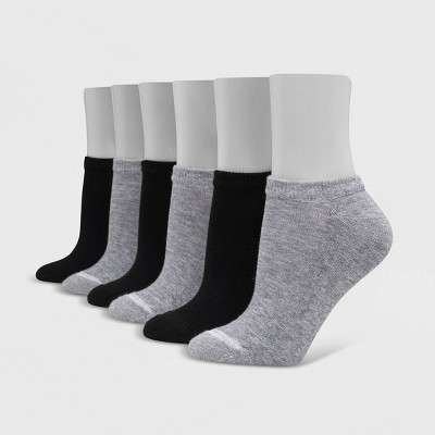 Hanes Premium Women's Cushioned 6pk No Show Socks - Black 5-9: Knit, Moisture Wicking, Banded Cuff