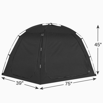 EighteenTek Privacy Bed Tent with LED String Lights, Portable Bed Canopy, Perfect for Enhancing Sleep and Creating a Cozy Ambiance