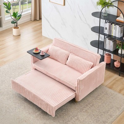 Accent Sofa Couch Modern Convertible Design with USB Ports & Movable Tabletop for Living Room or Guest Room 54"W - 3irtyhousy