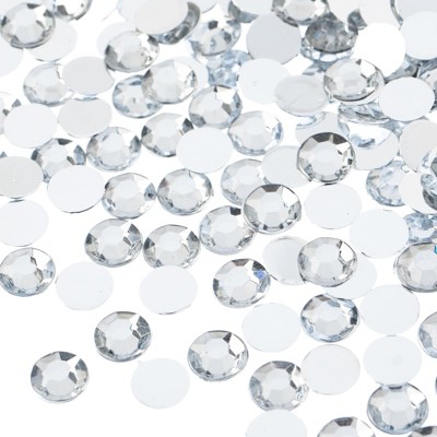 John Bead 1000-Piece 8mm (SS39) Crystal Acrylic Round Flat Back Rhinestones