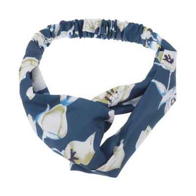 Unique Bargains Women's Fashion Lily Pattern Cross Elastic Hairband 1 Pc
