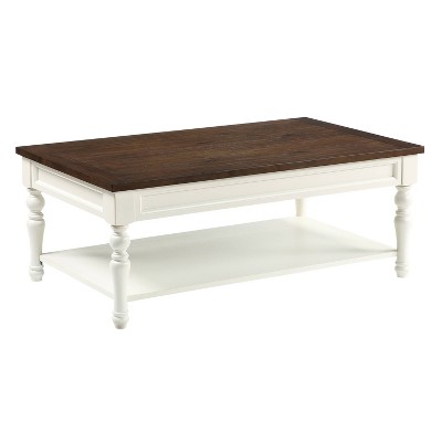 Steve Silver Co. Joanna Coffee Table Ivory/Mocha : Farmhouse Style, Rubberwood Frame, MDF Veneer Top