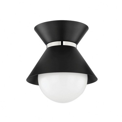 Troy Lighting Scout 1 - Light Flush Mount in  Soft Black Opal Shiny Shade