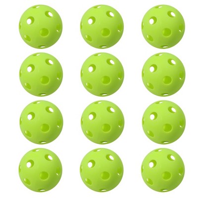 GSE 12-Pack Plastic Practice Baseballs, Limited Flight Hollow Airflow Training Balls for Batting Practice & Soft Toss