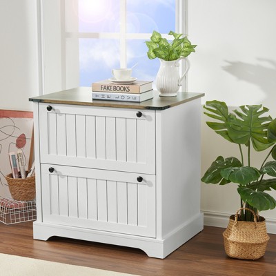 2 Drawer Farmhouse File Cabinet with Hanging File Folders for A4/Letter/Legal Size Documents ,30" Wood Lateral Filing Cabinet for Home Office