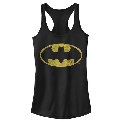 Juniors Womens Batman Logo Retro Caped Crusader Racerback Tank Top