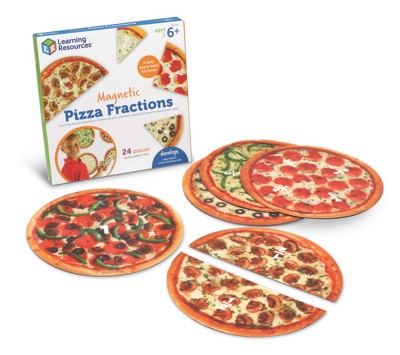 Learning Resources Magnetic Pizza Fractions, Fraction Games for Kids, 24 Pieces, Ages 6+