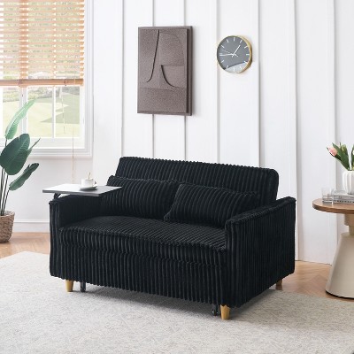 CAVINAS Pull-out Adjustable Sofa Bed Convertible Lounge Guest Bed with a Movable Tabletop and USB Ports