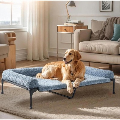 QuestaPack Cooling Elevated Dog Bed + Removable Deluxe Plush Pillow Cushion