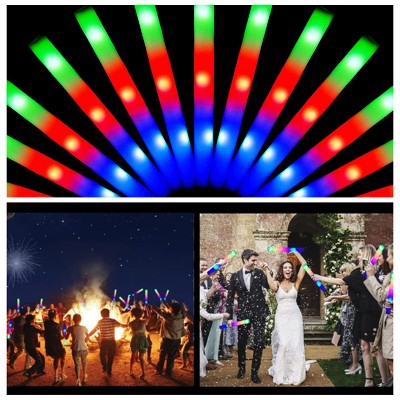 Joyfy  24 PCS Foam Glow Sticks Party Favors LED Light Up Sticks 3 Modes Flashing Glow Party Supplies Wedding Concert Camping Birthday,Easter, Carnival