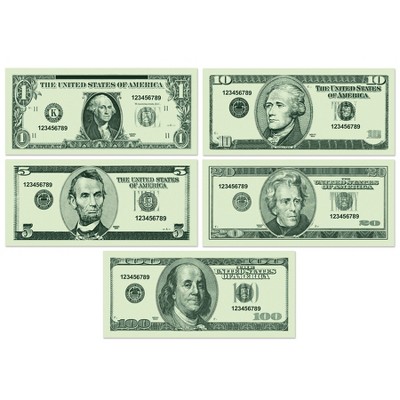 Beistle Casino Play Money, 4" x 9", (200/Pkg) Multicolored