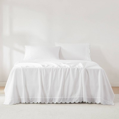 Lush Décor 4pc Coastal Chic Scalloped Edge Cotton Sheet Set