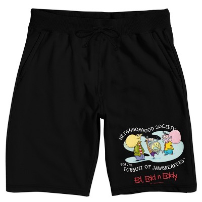 Ed Edd N Eddy Neighborhood Society For The Pursuit Of Jawbreakers Men's Black Sleep Pajama Shorts