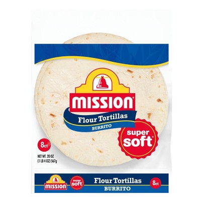 Mission Burrito Size Super Soft Flour Tortillas - 20oz/8ct
