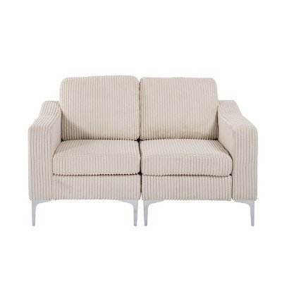 Modular Corduroy Sectional Sofa - Soft 3-Piece Convertible Couch with Easy Assembly, Sturdy Frame & Customizable Layout