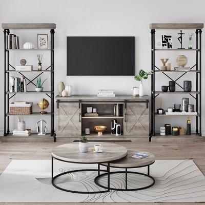 Industrial Bookshelf Tall Bookcase 6 Tier Storage Open Rack Shelf