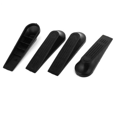 Unique Bargains Home Office Plastic Nonslip Doorstops Black 4.7" x 1.4" x 0.9" 4 Pcs