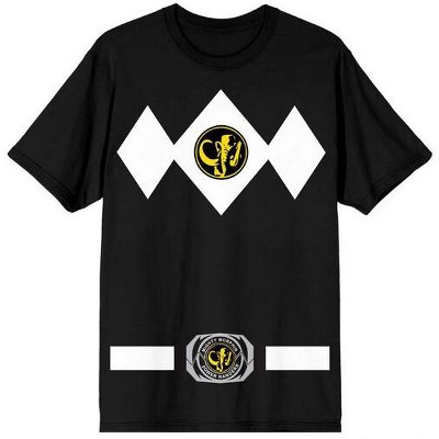Power Rangers Ranger Men's Black Crew Neck Short Sleeve Cosplay Tee