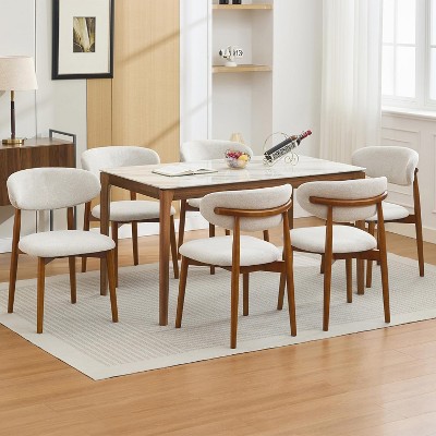 Set of 4 19in Wood Dining Chairs - Modern Style 300lb Weight Capacity for Restaurant, Kitchen