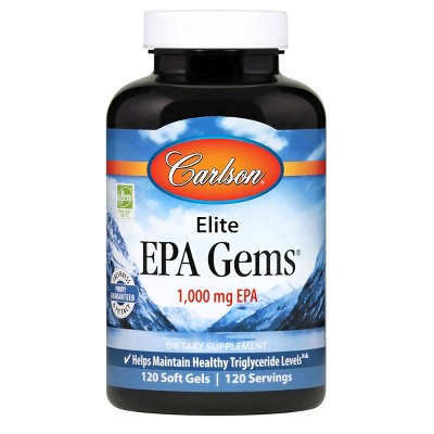 Carlson - Elite EPA Gems, 1000 mg EPA, Norwegian, Wild Caught, Sustainably Sourced