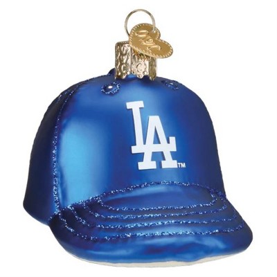 Old World Christmas Blown Glass Ornament for Christmas Tree, Los Angeles Dodgers Baseball Cap