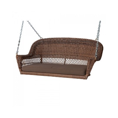 HomeStock Honey Wicker Porch Swing