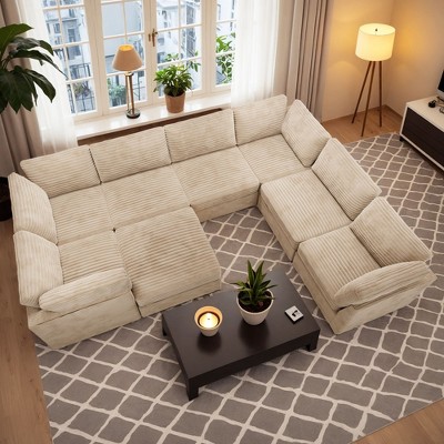 XIZZI Luxury Modular Sectional Sofa Couch, Oversized Cloud Couch for Living Room, Deep Seat Upholstered Sleeper Sofa Set w/ Optional Swivel Chairs