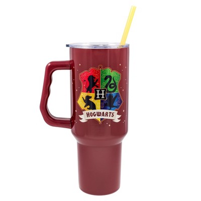 Silver Buffalo Harry Potter Hogwarts 40-Ounce Stainless Steel Tumbler With Handle