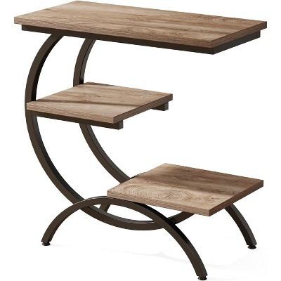 Tribesigns Industrial 3-Tier C-Shaped Accent Table