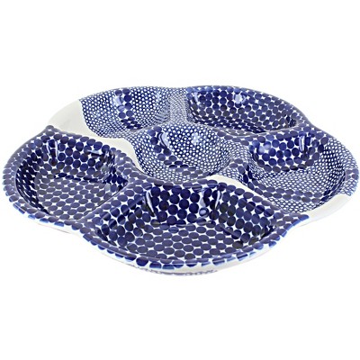 Blue Rose Polish Pottery 1956 Zaklady Chip &Dip Tray