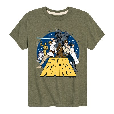 Boys' - Star Wars - Luke Skywalker and Friends Retro Short Sleeve Graphic T-Shirt