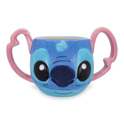 Silver Buffalo Disney Lilo & Stitch Experiment 626 Face 3D Sculpted Ceramic Mug | 16 Ounces