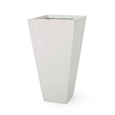 Christopher Knight Home 13" Wide Square Planter Cast Stone White