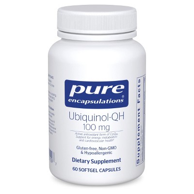 Pure Encapsulations Ubiquinol-QH - 100 mg CoQ10 - Supports Energy Metabolism & Heart Health* - Coenzyme Antioxidants - Non-GMO - 60 Softgel Capsules