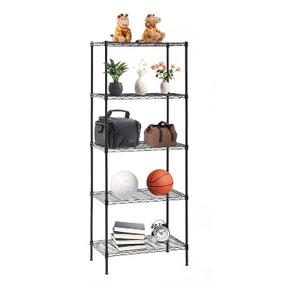 BestMassage 5-Tier Layer Rack Metal Shelf Commercial Storage Shelves Heavy Duty Metal Storage Shelves