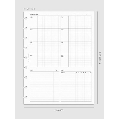 Weekly Admin Planner Inserts | Monday Start | Cloth & Paper