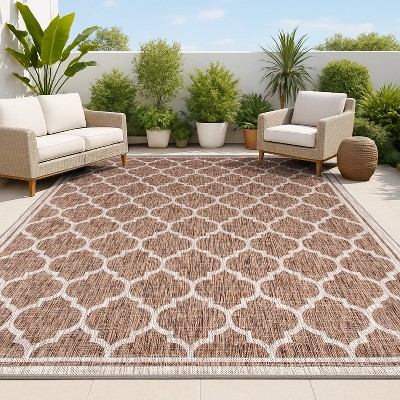 JONATHAN Y Trebol Moroccan Trellis Textured Weave Indoor/Outdoor Area Rug