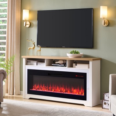 Fireplace TV Stand for TVs up to 70" with 60-Inch Smart Electric Fireplace