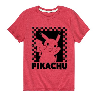 Boys' - Pokémon - Pikachu Retro Checkered Short Sleeve Graphic T-Shirt