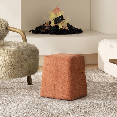 Grungis Tapered Square Upholstered Ottoman,Fleece Sofa Chair for Living Room Bedroom Office