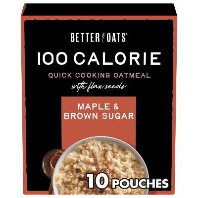 Better Oats 100 Calories Maple & Brown Sugar Whole Grain Instant Oatmeal with Flax - 10ct