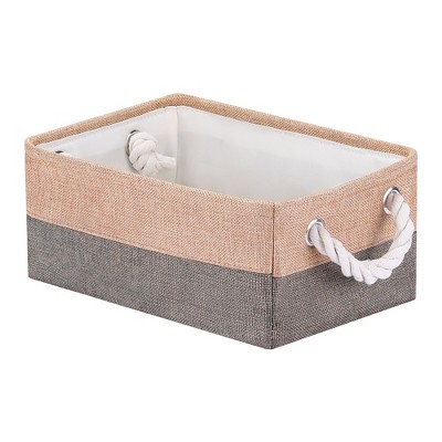 Unique Bargains Fabric Collapsible Storage Organizer Basket with Handles