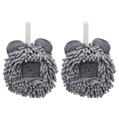 REGALWOVEN Cute Soft Absorbent Quick Drying Chenille Hanging Hand Towel 2 Pcs