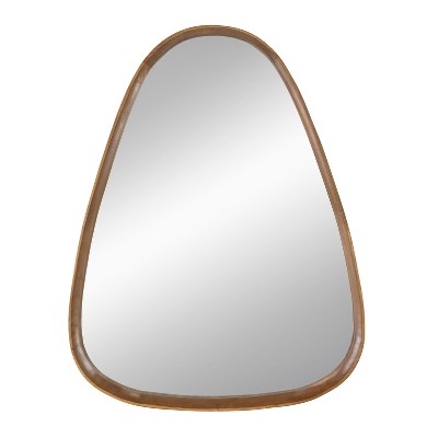 Dexmalle Unique Triangle Irrgular Mirror with Wood Frame